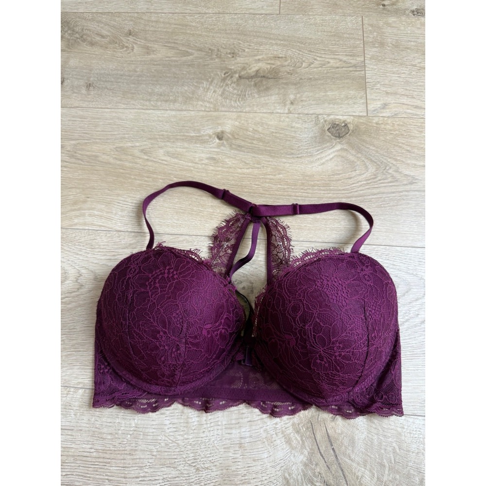 EUC Victoria's Secret Very Sexy 36D Push-Up Lace Racerback Rhinestone Bra